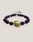 Bracelet with large golden turtle and colored lava