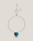 Collar minimal gran corazón howlita turquesa