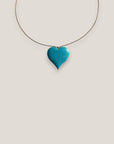 Collar minimal gran corazón howlita turquesa