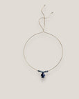 Collar midi tortuga cerámica azulón ágatas jaspeadas azules y blanco