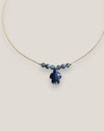 Collar midi tortuga cerámica azulón ágatas jaspeadas azules y blanco