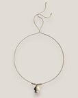 Collar midi pez cerámica beis nácar crudo