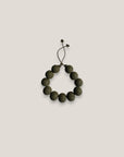 Pulsera grandes cuentas esponja coral verde caqui