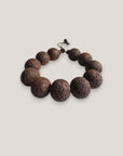 Pulsera grandes cuentas esponja coral marrón oscuro