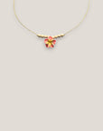 Collar midi flor Plumeria rosa amarilla howlitas naturales