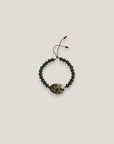 Pulsera doble avalón en verdes esponja coral verde caqui