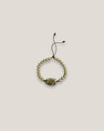 Pulsera doble avalón en verdes esponja coral verde olivina