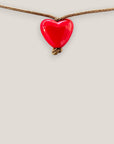 Minimalist red resin heart necklace