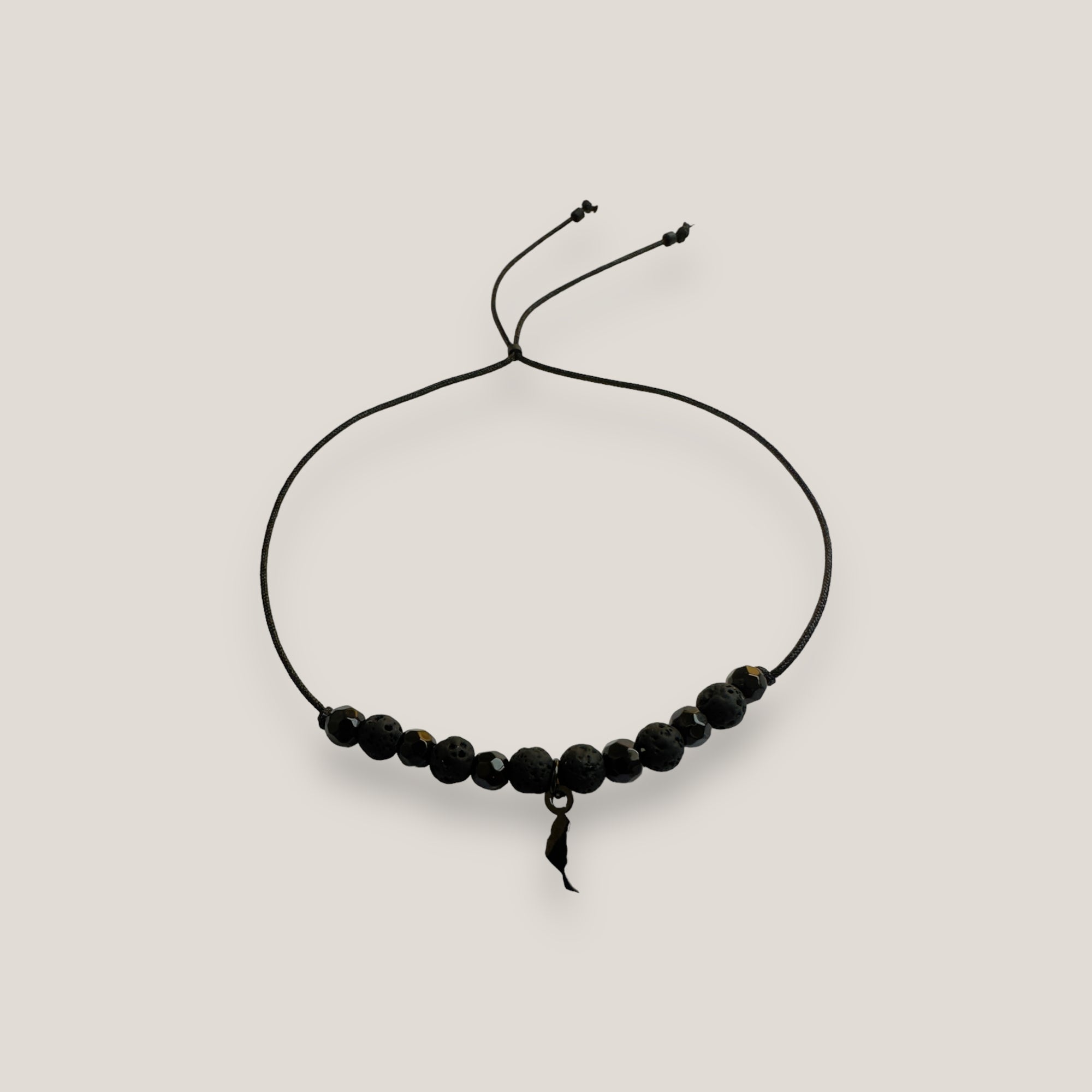 Midi-Armband mit Insel Fuerteventura 10 mm aus schwarzem Stahl