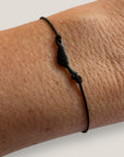 Minimales Armband mit Insel Fuerteventura, 15 mm, aus schwarzem Stahl