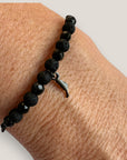 Midi-Armband mit Insel Fuerteventura 10 mm aus schwarzem Stahl