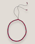 Collar Dafne con lava roja y filigranas bronce con cristalitos