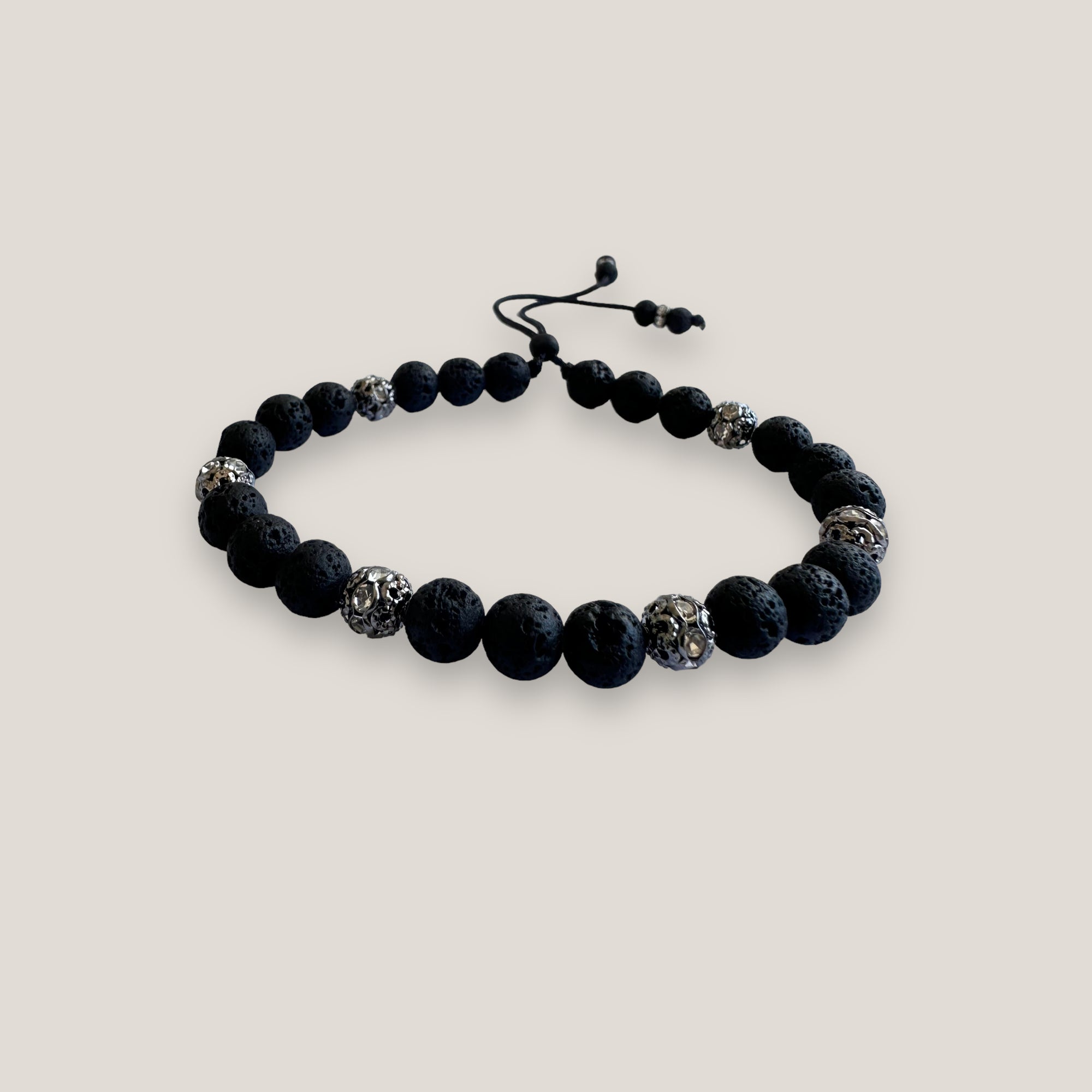 Bracelet with large golden turtle and colored lava