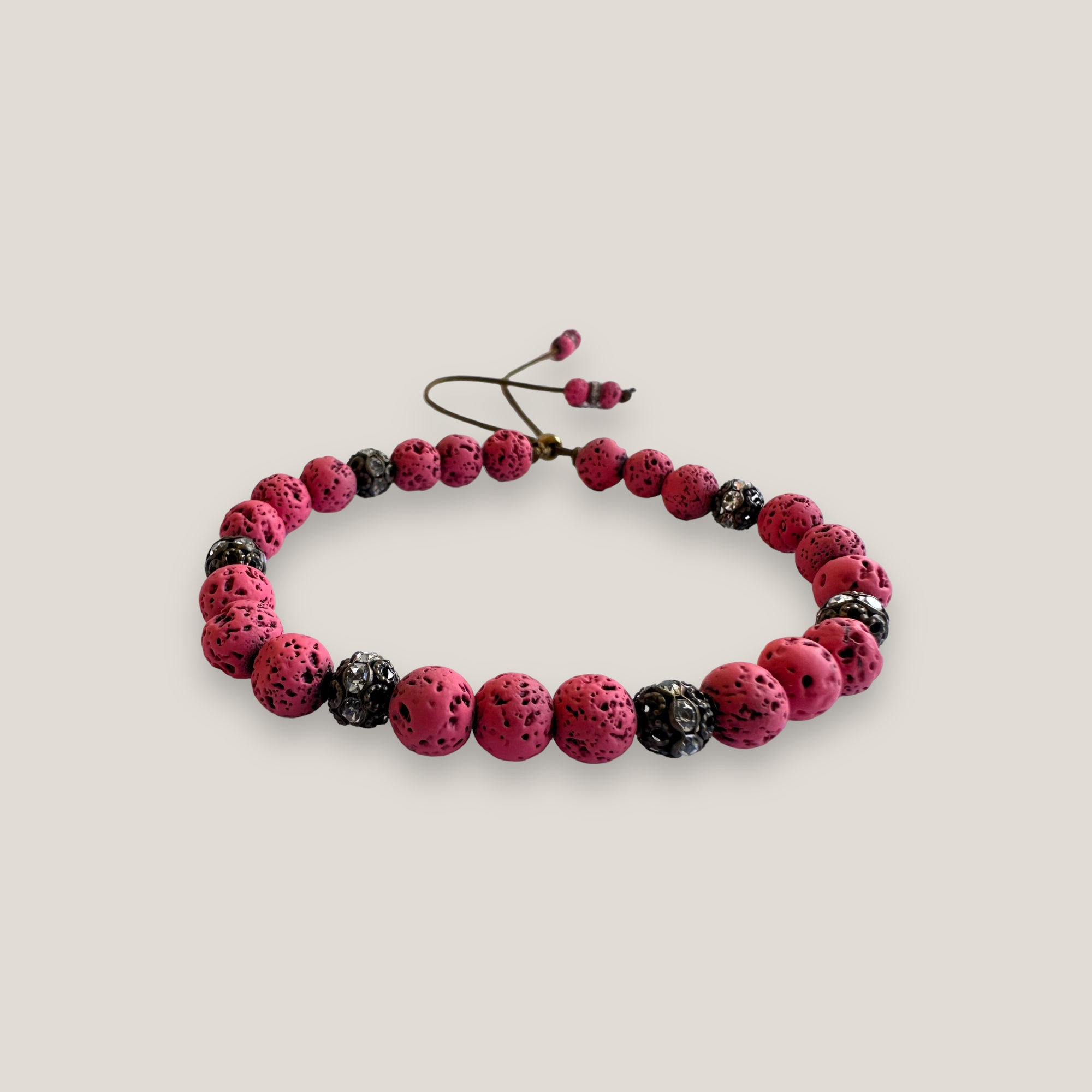Bracelet with large golden turtle and colored lava