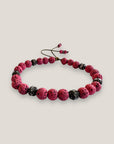 Bracelet with large golden turtle and colored lava