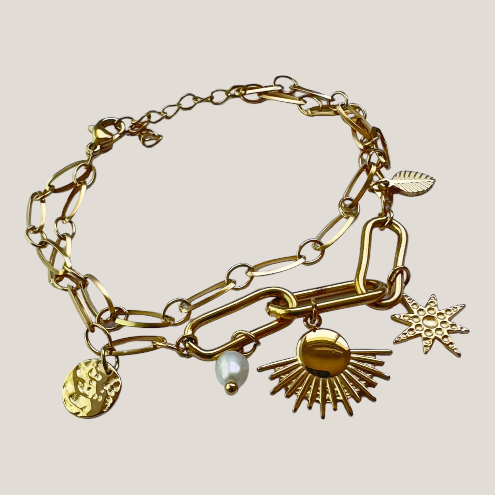Maxi love bracelet with silver tortoises and colored mother-of-pearl