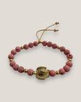 Bracelet with large golden turtle and colored lava