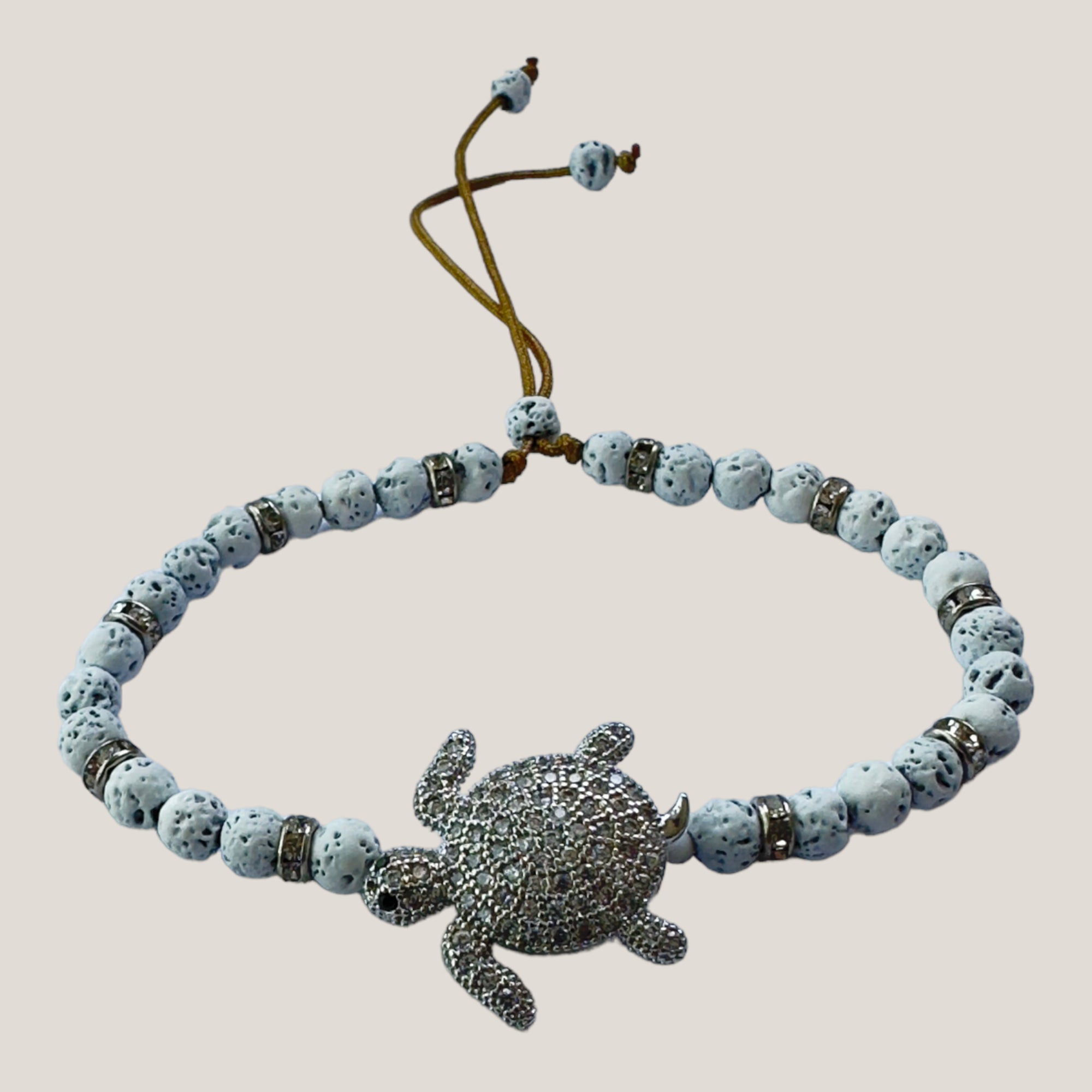 Maxi luxi silver turtle bracelet and lava color