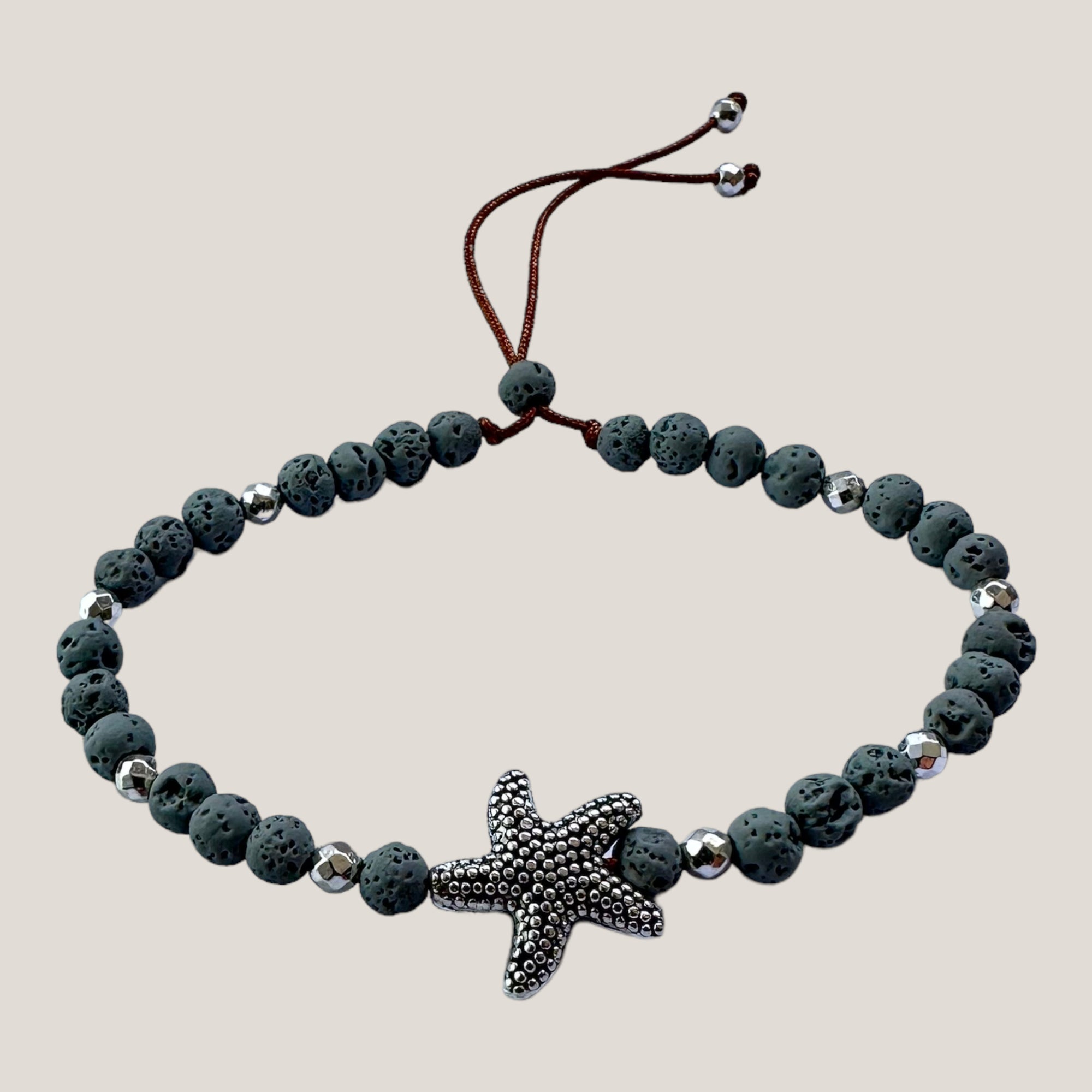Golden turtle bracelet and colored lava