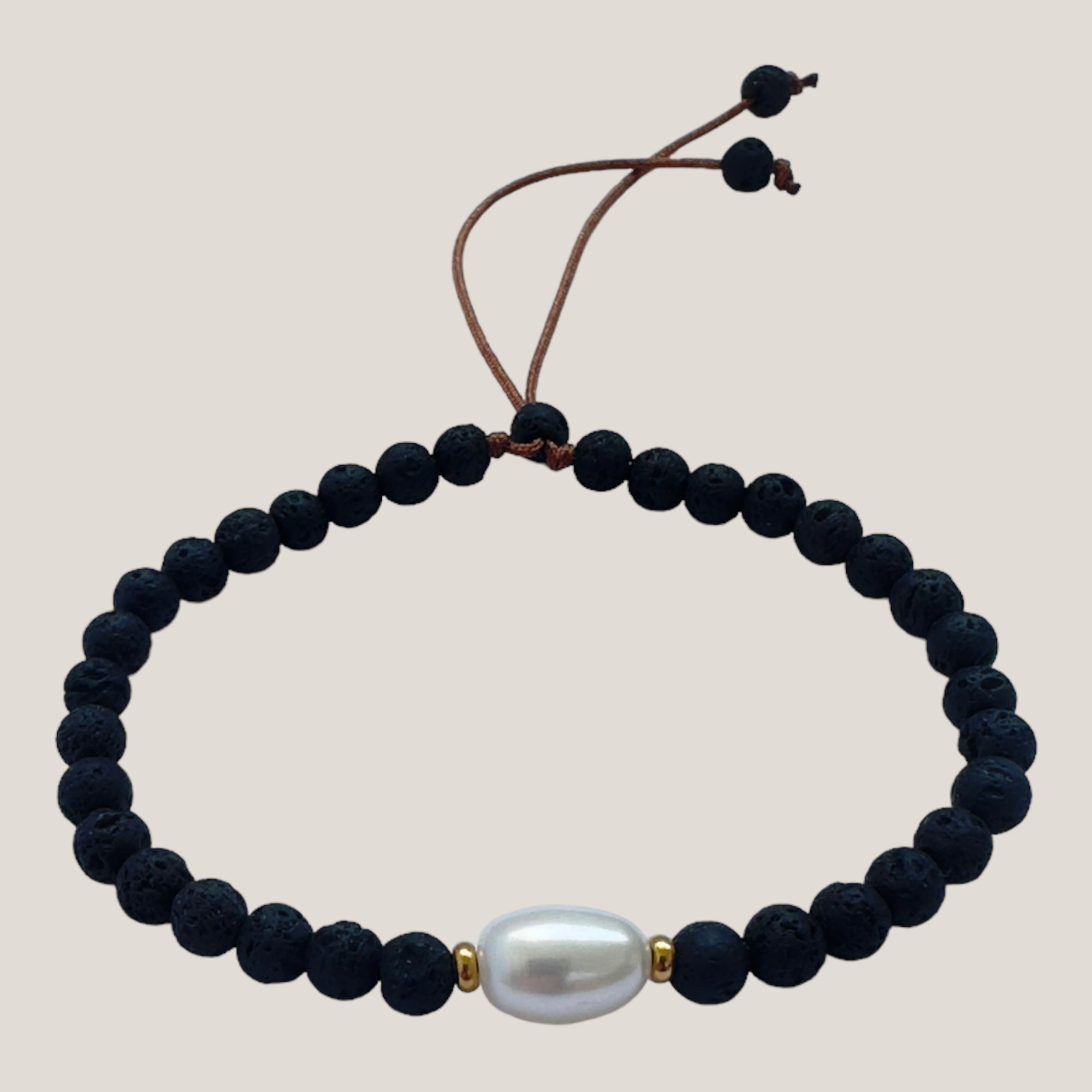 Bracelet with large golden turtle and colored lava