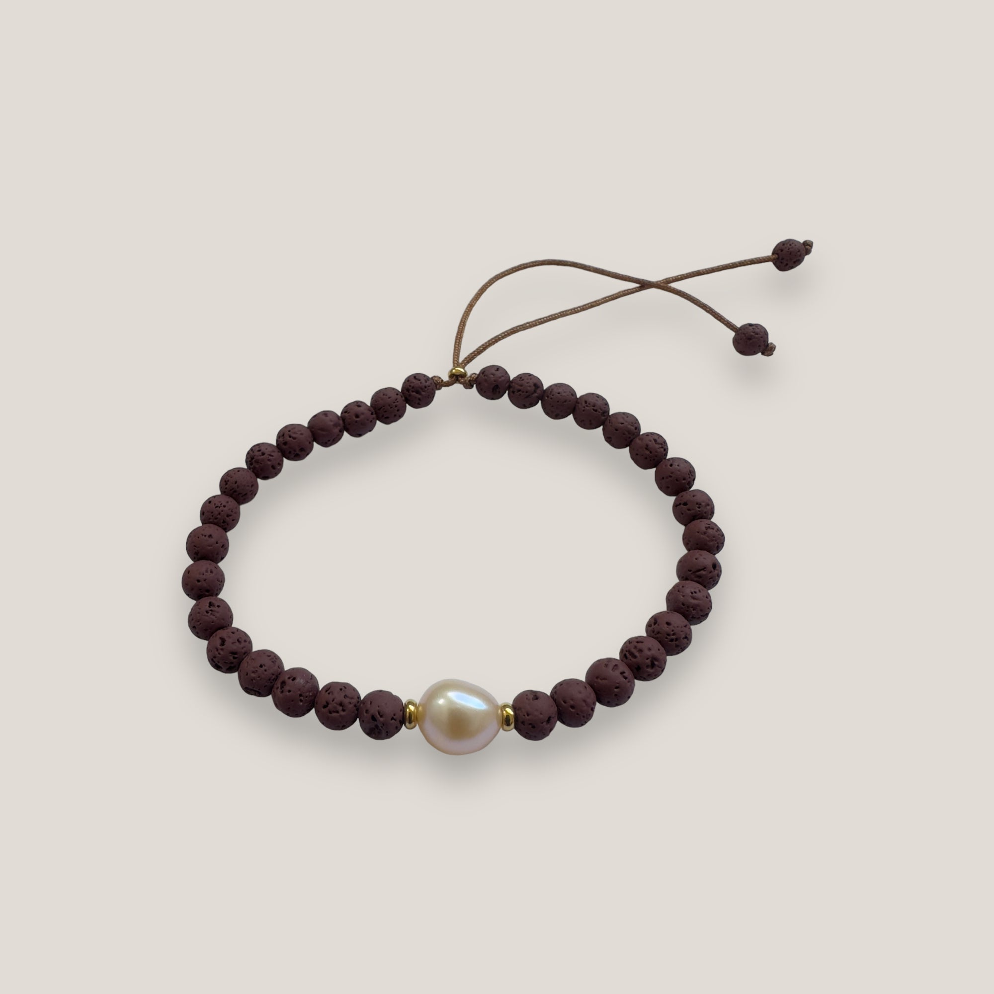 Bracelet with large golden turtle and colored lava