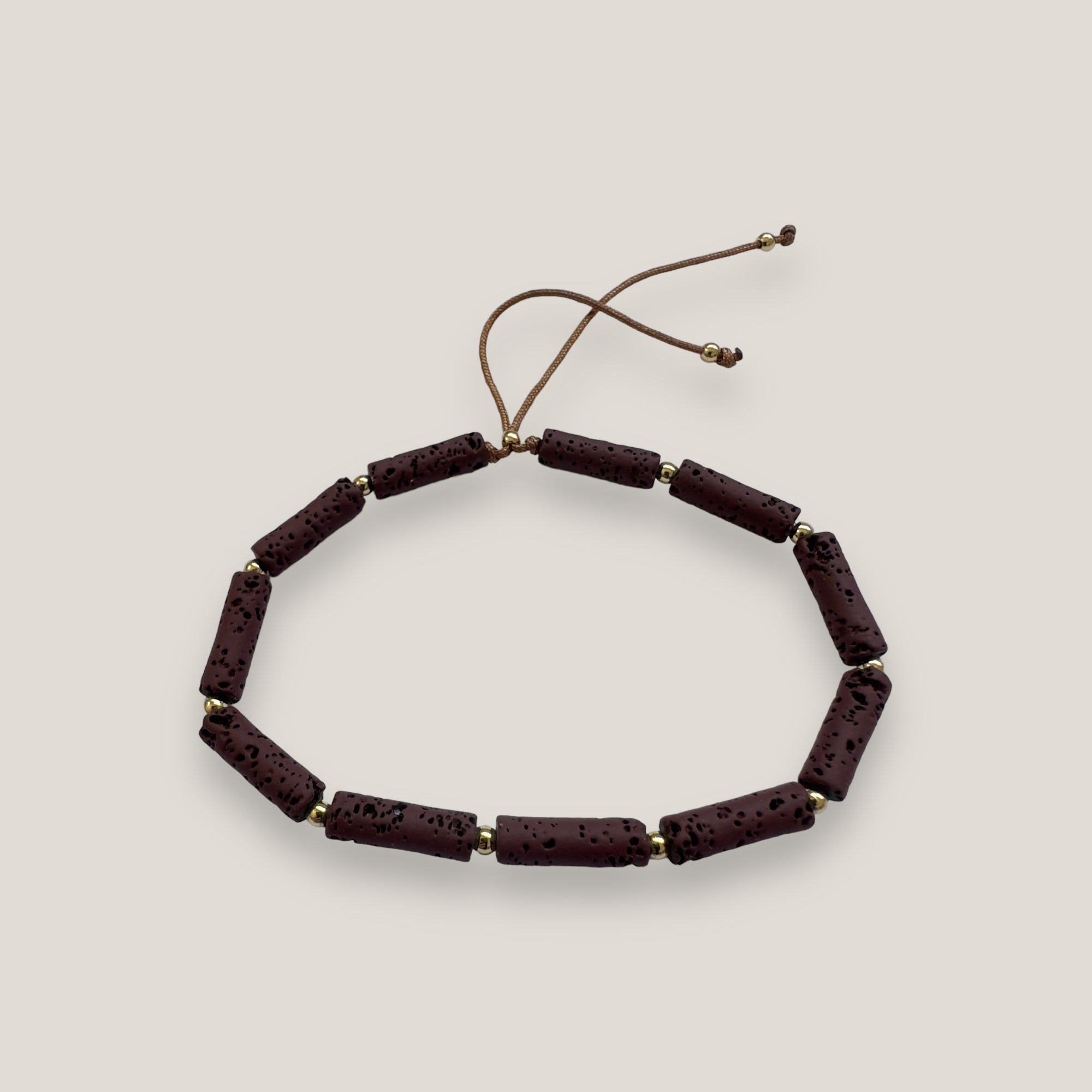 Bracelet with large golden turtle and colored lava