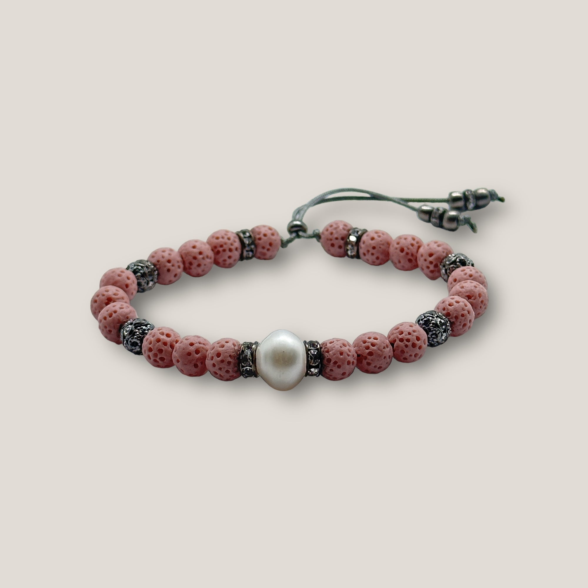 Bracelet with large golden turtle and colored lava