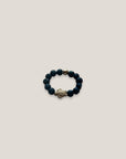 Golden turtle ring with colored lava beads