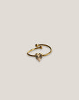 Anillo corazón con circonita acero oro