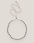 Collar cadena bronce con lava 4mm negra