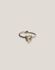 Anillo corazón grande con circonita acero