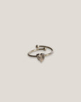 Anillo corazón con circonita acero