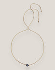 Collar minimal con bola 8mm de esponja coral azul claro y separadores dorados con brillis de cristal blanco
