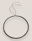 Collar mini base 4mm lava marrón bronce, rondeles bronce con cristalitos blancos