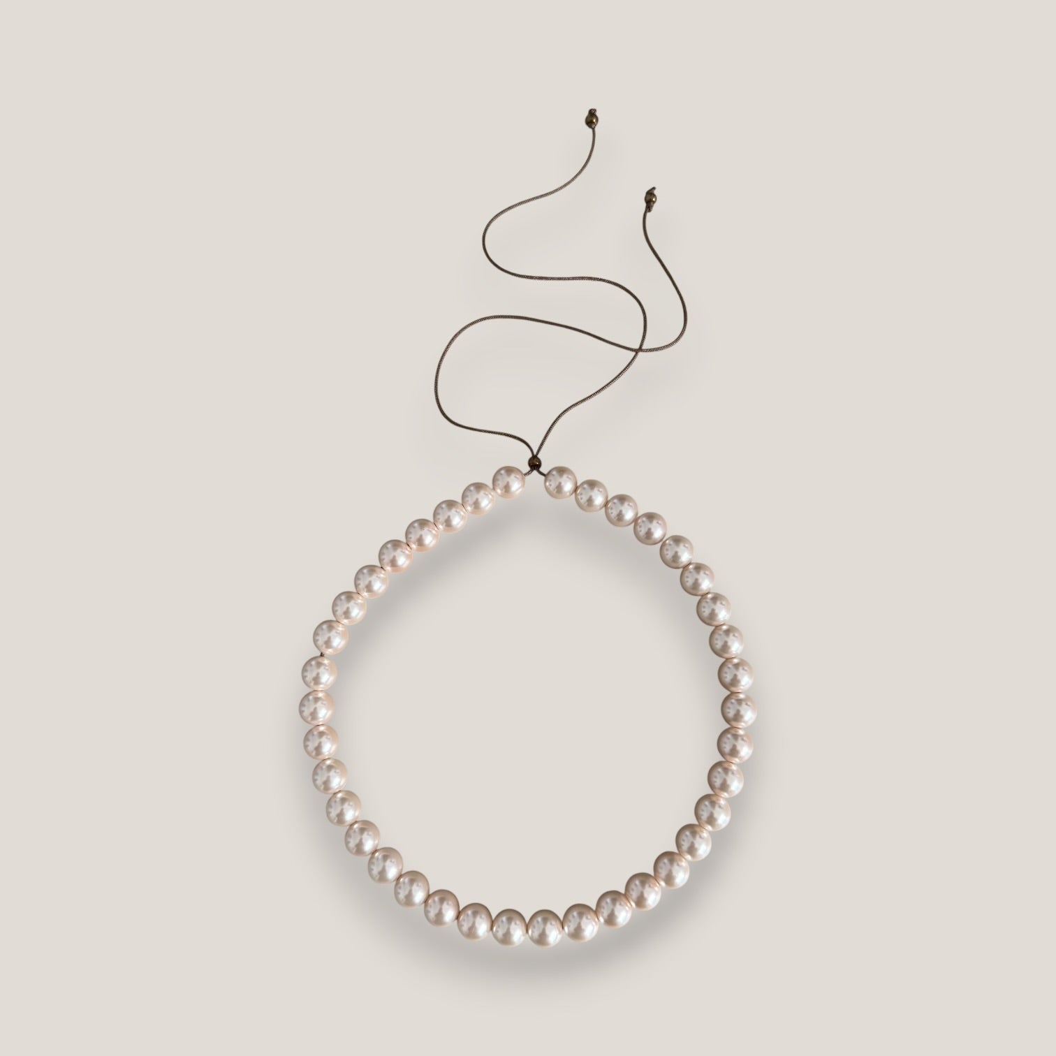 Collar base 10mm perlas de cristal nacarado rosado
