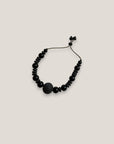 Pulsera ónix gran cuenta esponja coral negra 20mm
