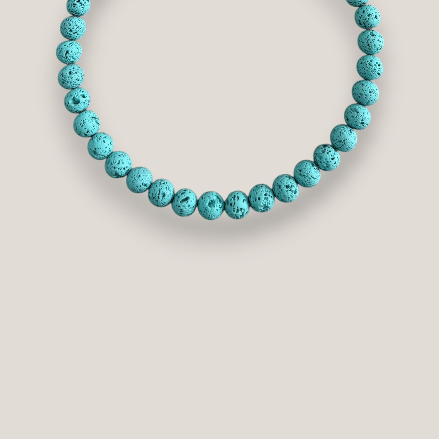 Collar base 10mm lava azul turquesa