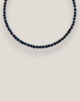 Collar Dafne 4mm lava azul añil rondeles gunmetal con cristalitos