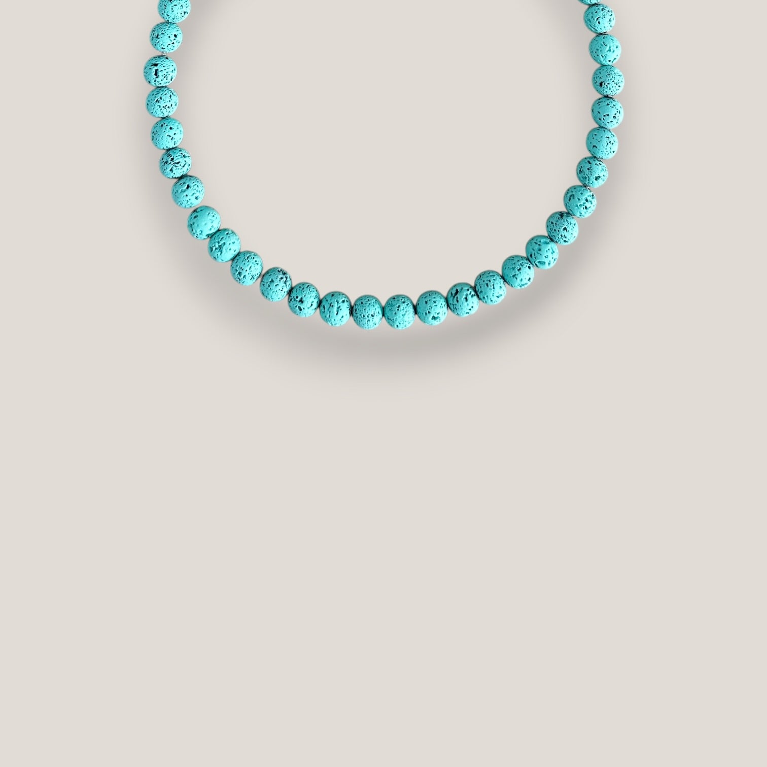 Collar Base 8mm lava azul turquesa