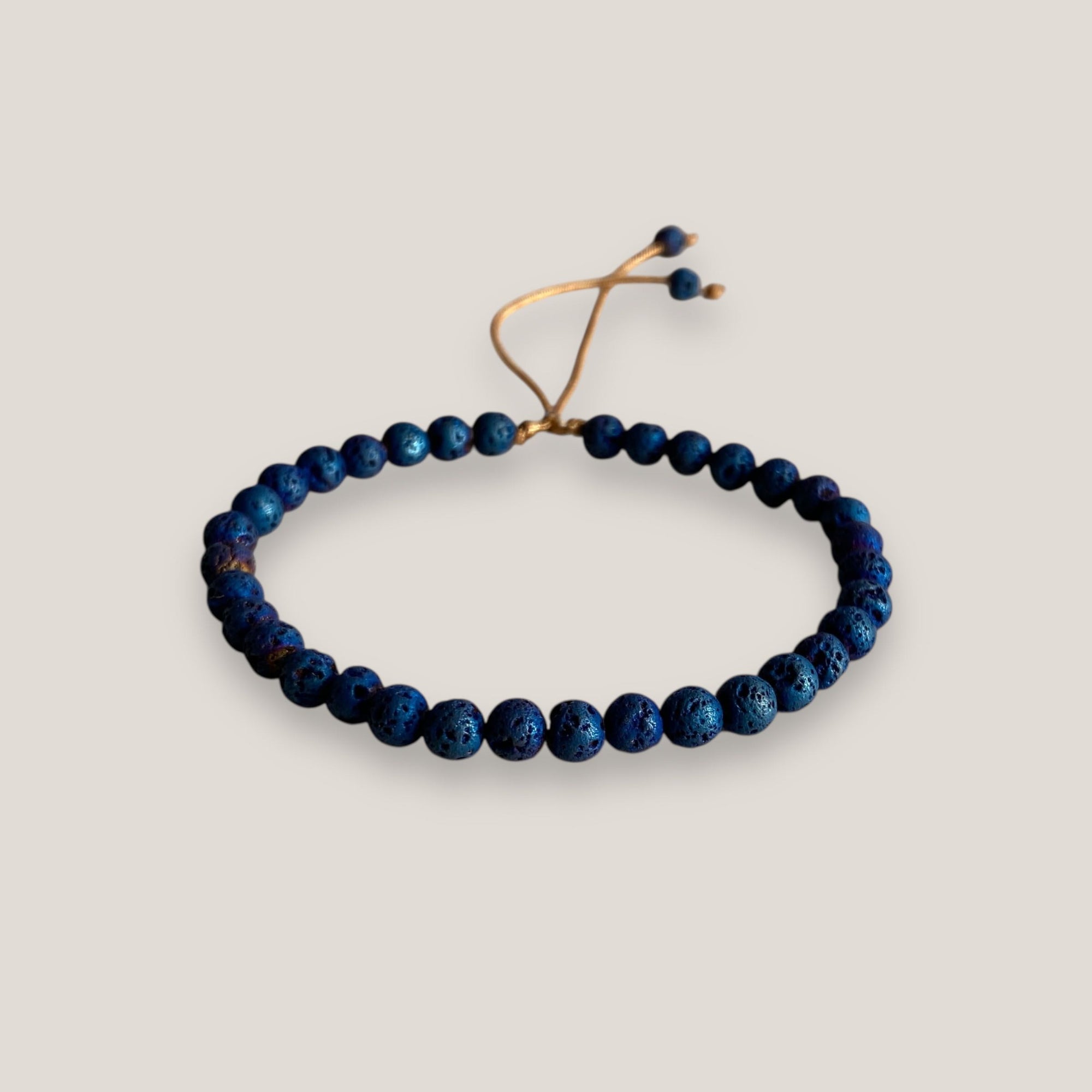 Pulsera mini base 4mm lava azul añil