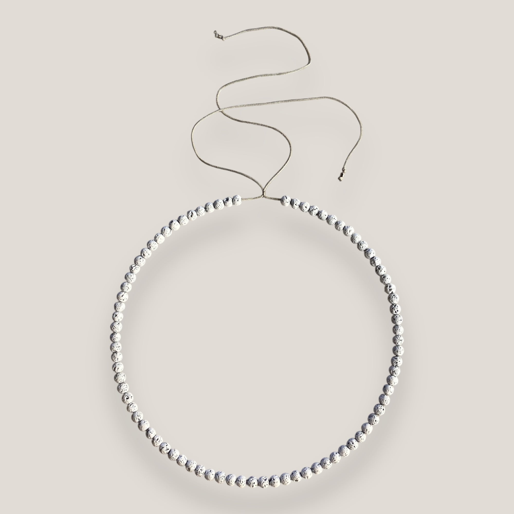 Collar mini base 4mm lava blanca