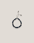 Pulsera Dafne 6mm lava azul añil y filigrana gunmetal con cristalitos