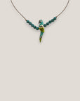 Collar midi loro madera verde turquesa lava verde agua