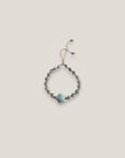 Pulsera tortuga cerámica azul bebé ágatas jaspeadas azul claro y blanco