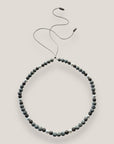 Collar Dafne perlas con lava gris claro y filigranas gunmetal con cristalitos