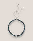 Collar base 10mm perlas de cristal gris oscuro tornasolado