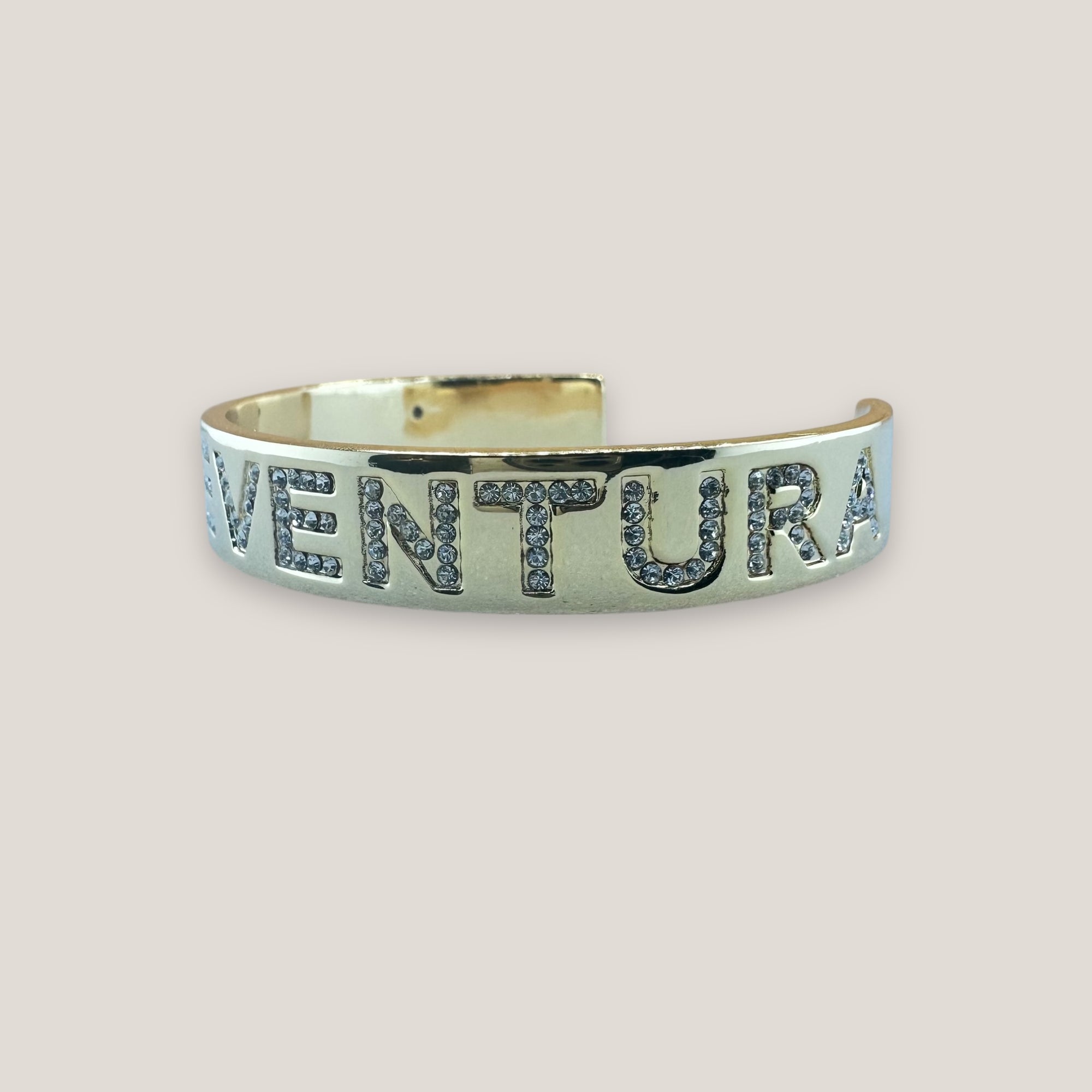 FUERTEVENTURA massives Zirkonia-Kupferarmband, 18 Karat vergoldet