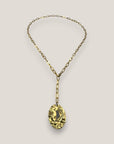 Collar medalla oval isla Fuerteventura acero cadena largo regulable acero oro