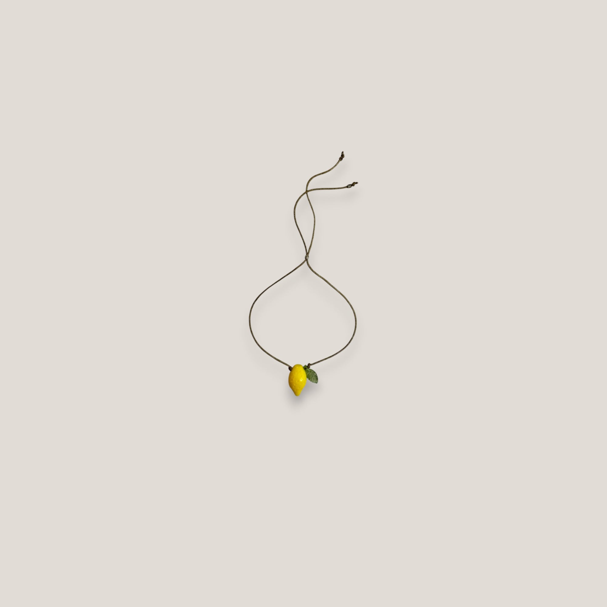 Lemon and leaf resin bracelet