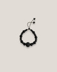 Pulsera ónix gran cuenta esponja coral negra 20mm